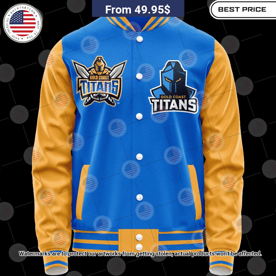 BEST Gold Coast Titans Retro Logo Revolution Custom Baseball Jacket