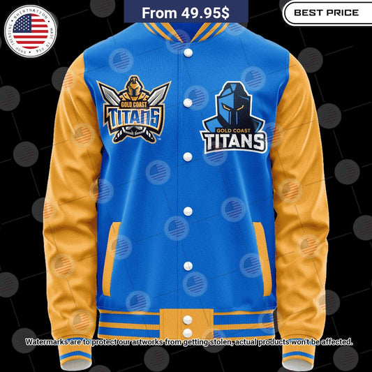BEST Gold Coast Titans Retro Logo Revolution Custom Baseball Jacket
