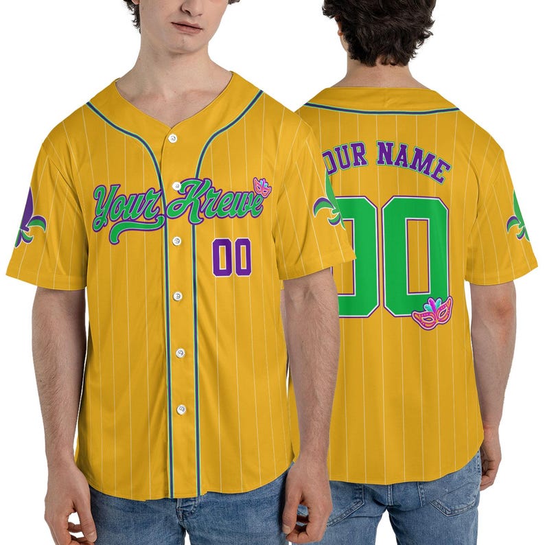 Custom Festival Baseball Jersey Personalized Your Krewe, Name & Number Holiday Team Jersey, Family Matching Men Women Youth Kids