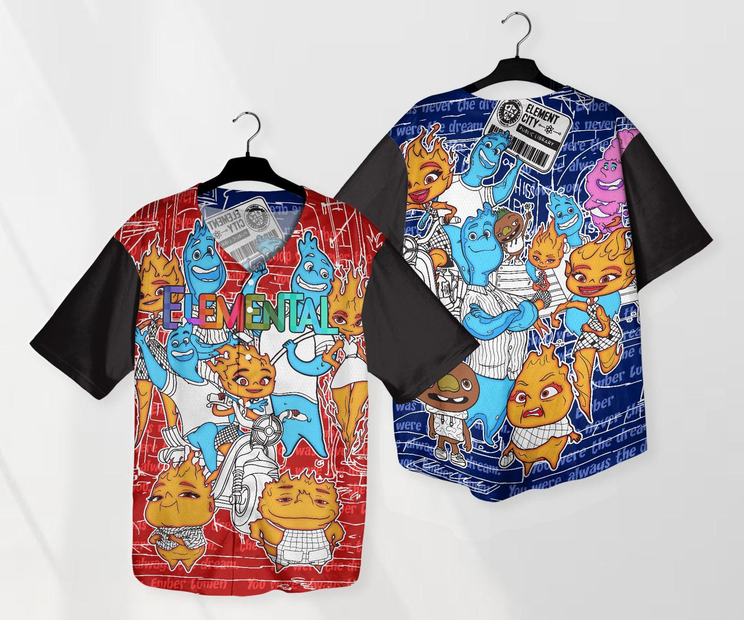 Elemental Baseball Jersey  Wade Ember Jersey Cartoon Baseball Shirt Gifts Hoodie, Sweatshirt | WearSparks.com (Image 1)