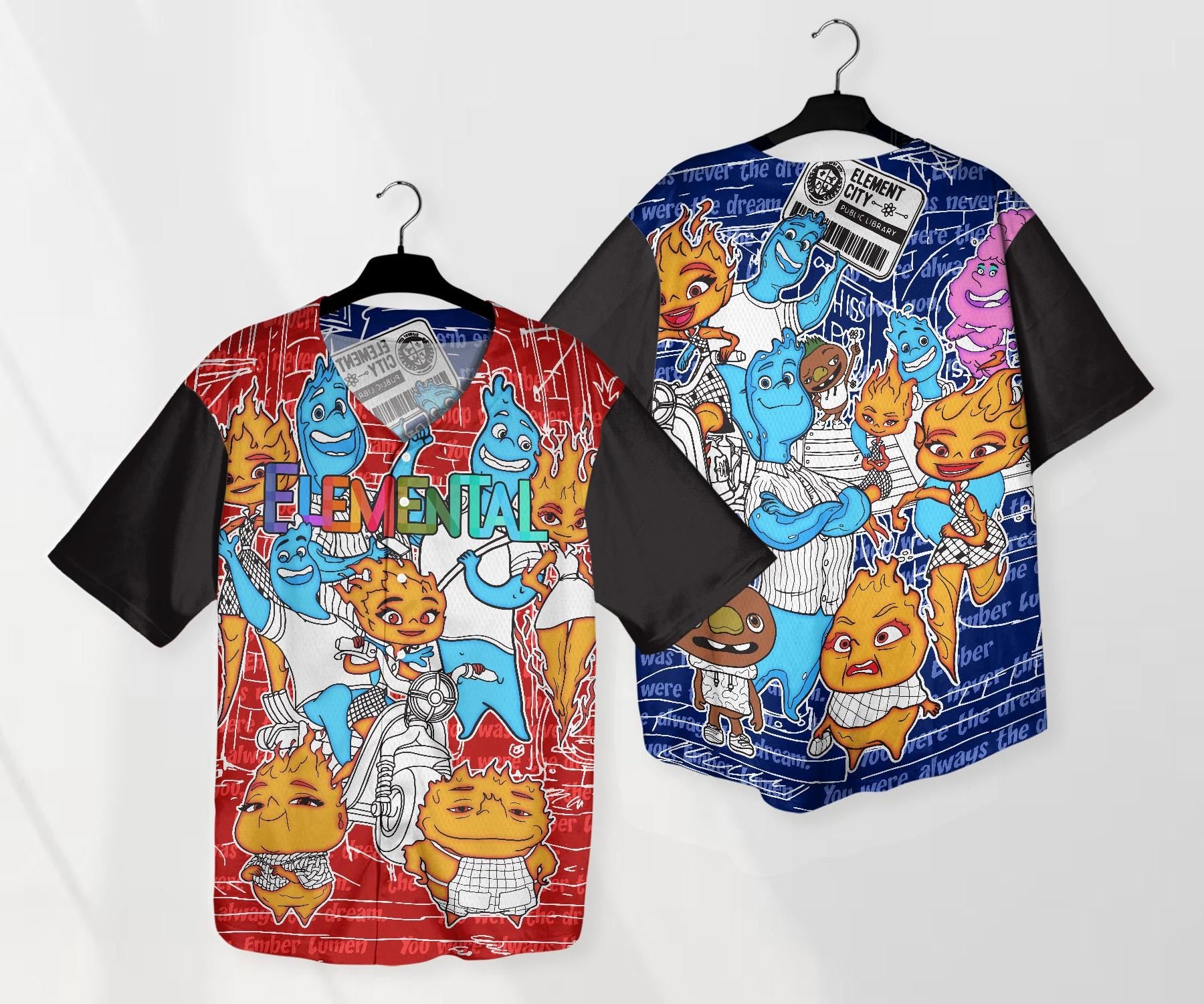 Elemental Baseball Jersey  Wade Ember Jersey Cartoon Baseball Shirt Gifts Hoodie, Sweatshirt | WearSparks.com (Image 1)