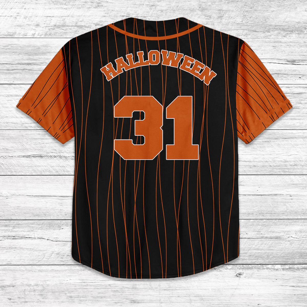 Custom Spooky Baseball Jersey, Halloween Jersey Shirt, Kids Youth Adult Matching Halloween Outfit, October 31... (Image 3)