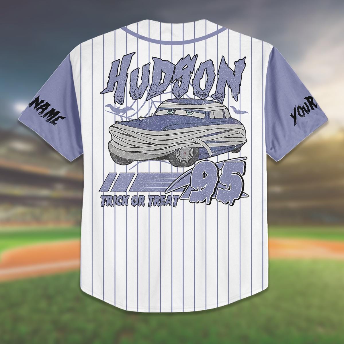Custom Halloween Baseball Jersey | Personalized Hudson Car Jersey | Trick or Treat Outfit for Kids, Youth,... (Image 3)