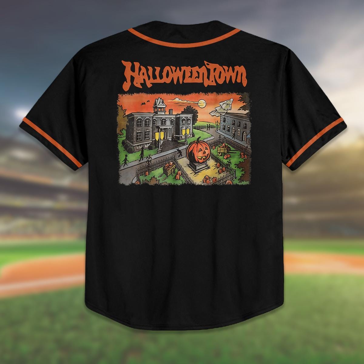 Halloween Town Baseball Jersey, Custom Halloween Shirt, Kid Youth Adult Jersey, Spooky Matching Outfit, Trick... (Image 3)