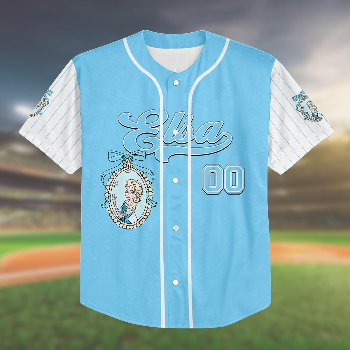 Custom Frozen Elsa Baseball Jersey, Personalized Kid Girl Birthday Shirt, Frozen Elsa Jersey, Family Vacation... (Image 2)