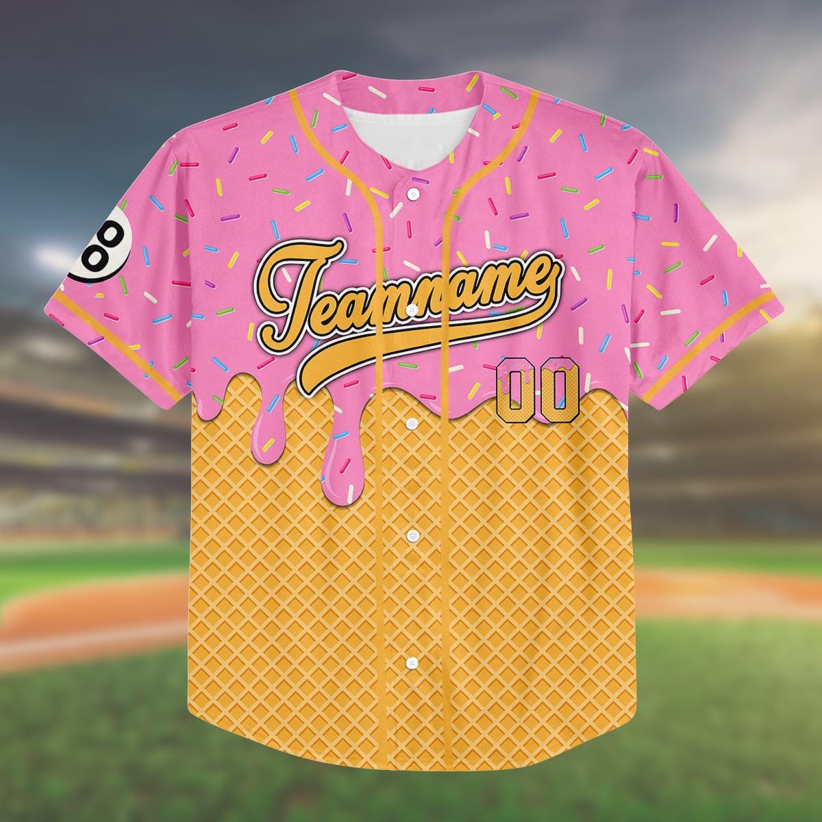 Custom Ice Cream Baseball Jersey, Personalized Name Number Shirt, Birthday Gift, Family Trip Matching Outfit,... (Image 2)