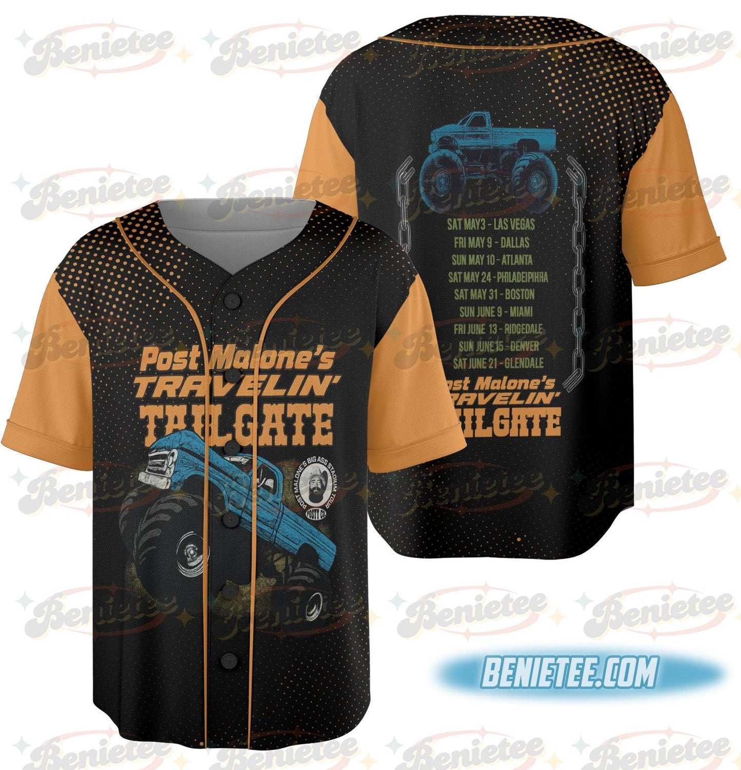 Vintage Post Malone Baseball Jersey, Malone Rap Music Jersey, F1 Trillion Tour Shirt, Posty Rapper Shirt... (Image 2)