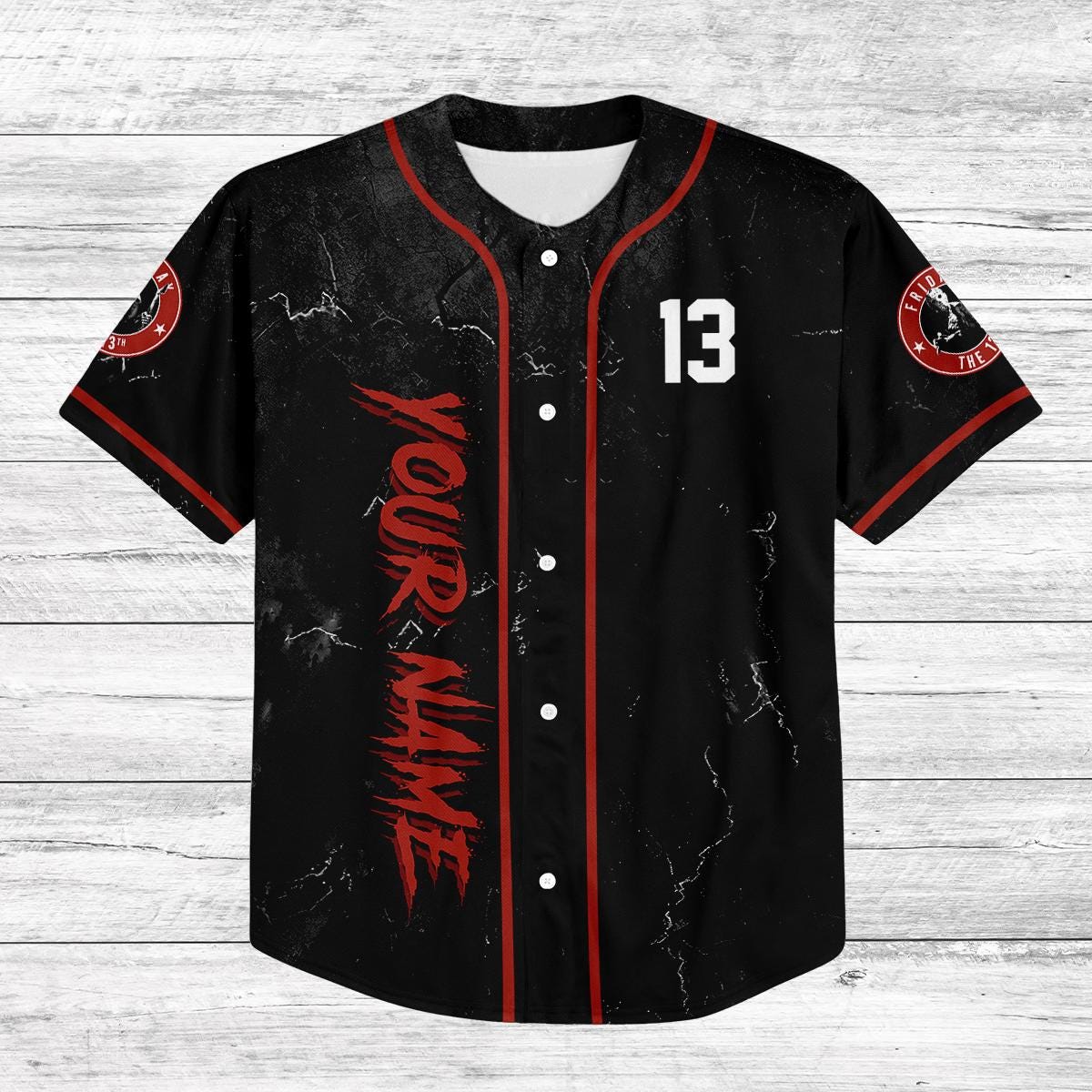 Custom Jason Voorhees Baseball Jersey, Friday the 13th Horror Jersey, Personalized Halloween Jersey Shirt,... (Image 3)