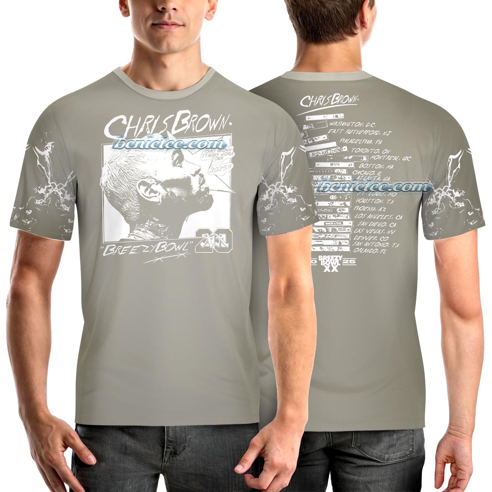Rapper Chris Brown Breezy Bowl XX Tour 11:11 Vintage Washed Shirt 3D Hoodie, Sweatshirt | WearSparks.com (Image 1)