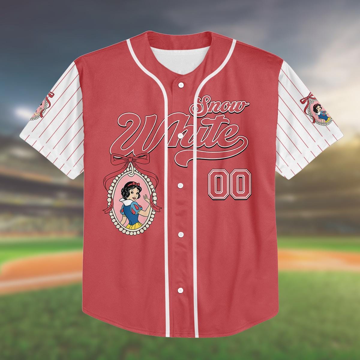 Custom Snow White Baseball Jersey, Personalized Birthday Shirt, Princess Party Outfit, Kid Youth Adult Sizes,... (Image 2)