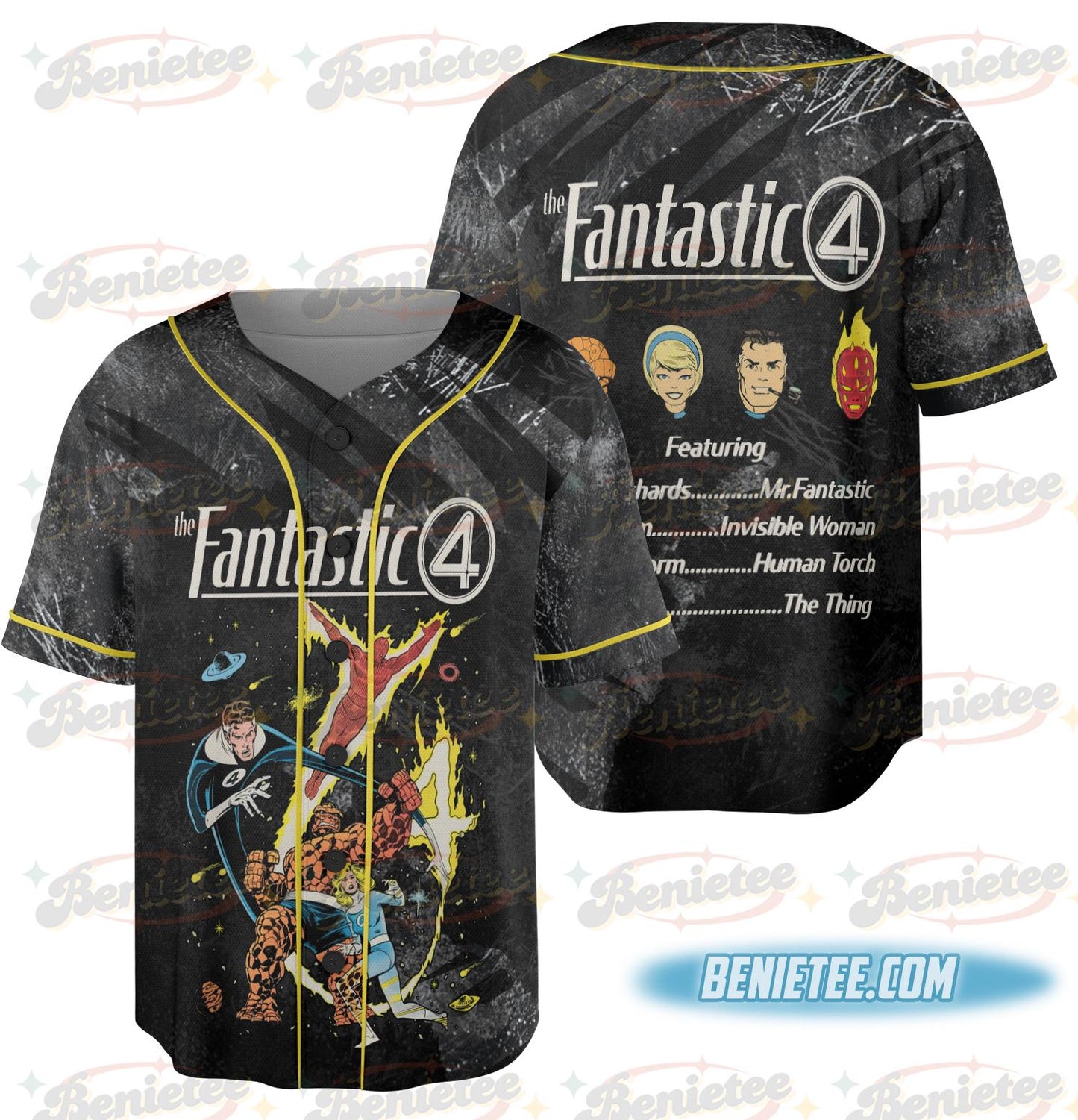 Vintage The Fantastic Four Baseball Jersey T-Shirts, Hoodie, Sweatshirt | WearSparks.com (Image 2)