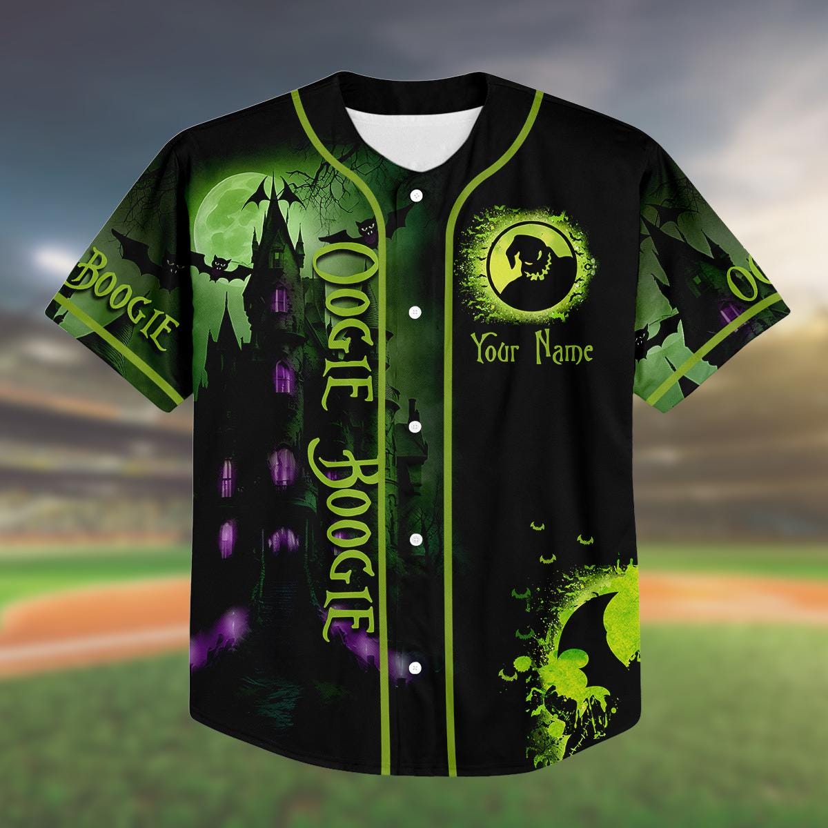Custom Halloween Baseball Jersey, Oogie Boogie Baseball Shirt, Personalized Halloween Jersey, Spooky Gift,... (Image 2)