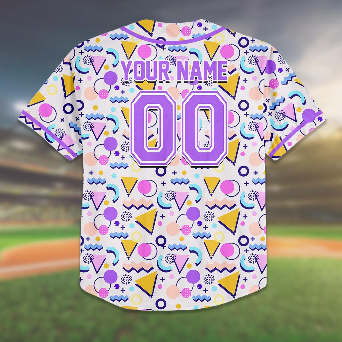 Custom 90s Style Baseball Jersey for Kids & Adults, Personalized Team Name and Number, Retro Pattern Shirt,... (Image 3)