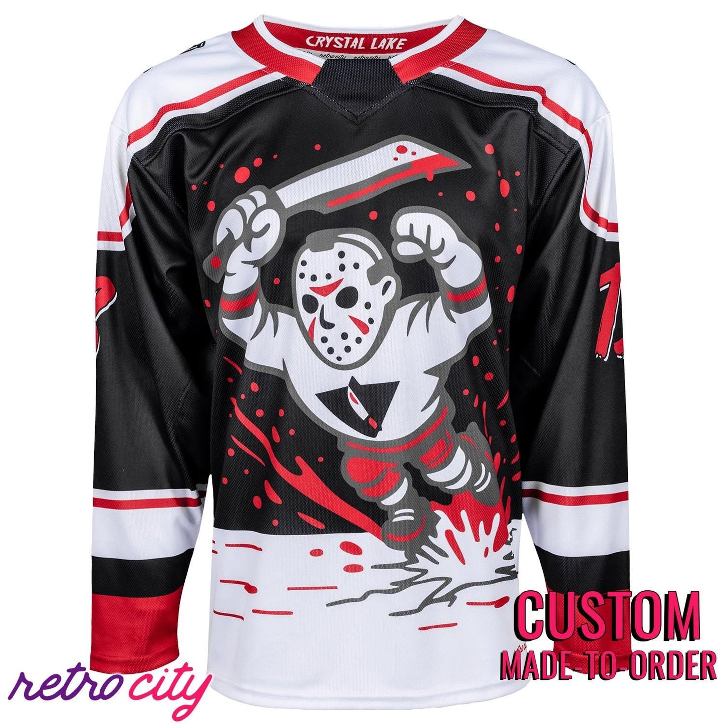 Camp Crystal Lake Slashers Blood on the Ice Custom Hockey Jersey