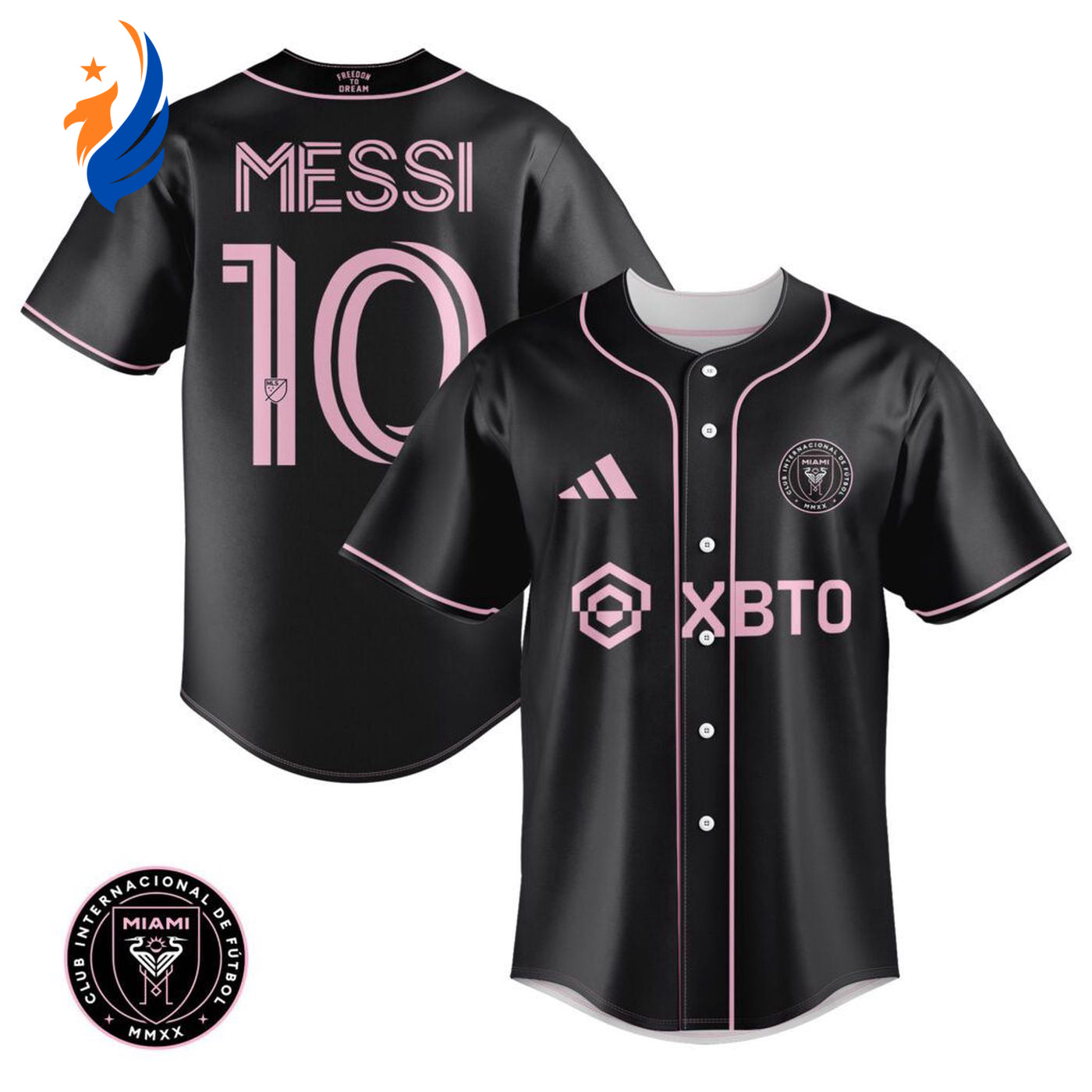 Inter Miami Leo Messi Black Baseball Jersey Gift for Men Women - Bafud T-Shirts, Hoodie, Sweatshirt (Image 1)