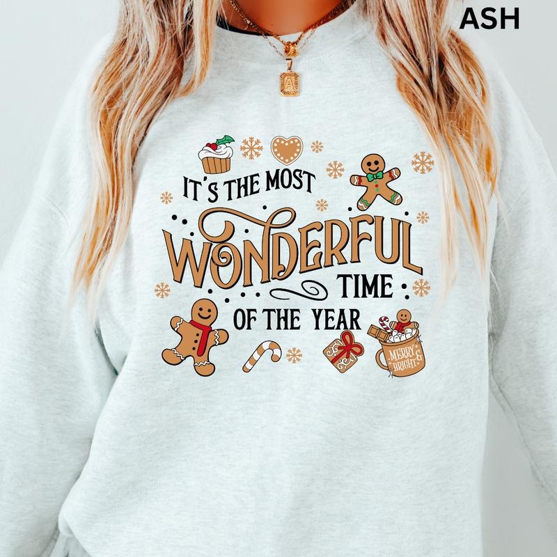 it's the most wonderful time of the year Crewneck #4 Christmas Winter Graphic Long Sleeve Casual Cotton Polyester...