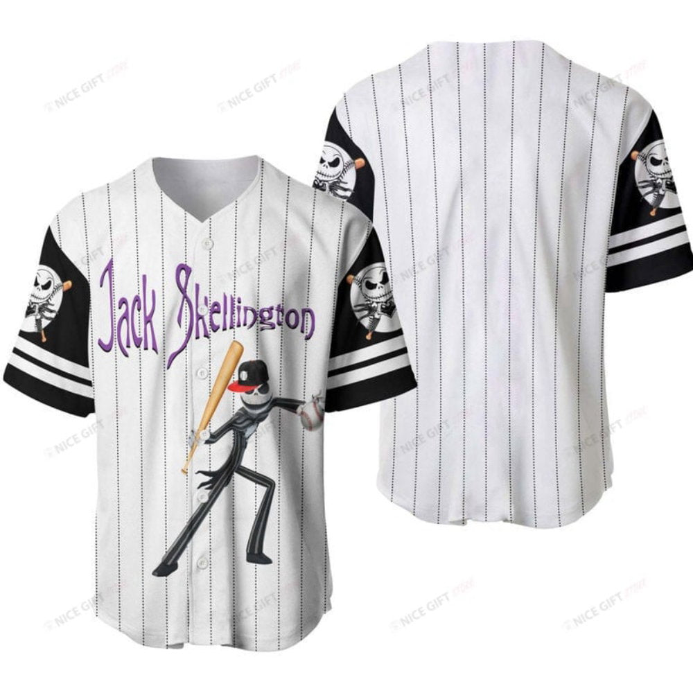Jack Skellington Nightmare Before Christmas Baseball Jersey – Bbj B0r4