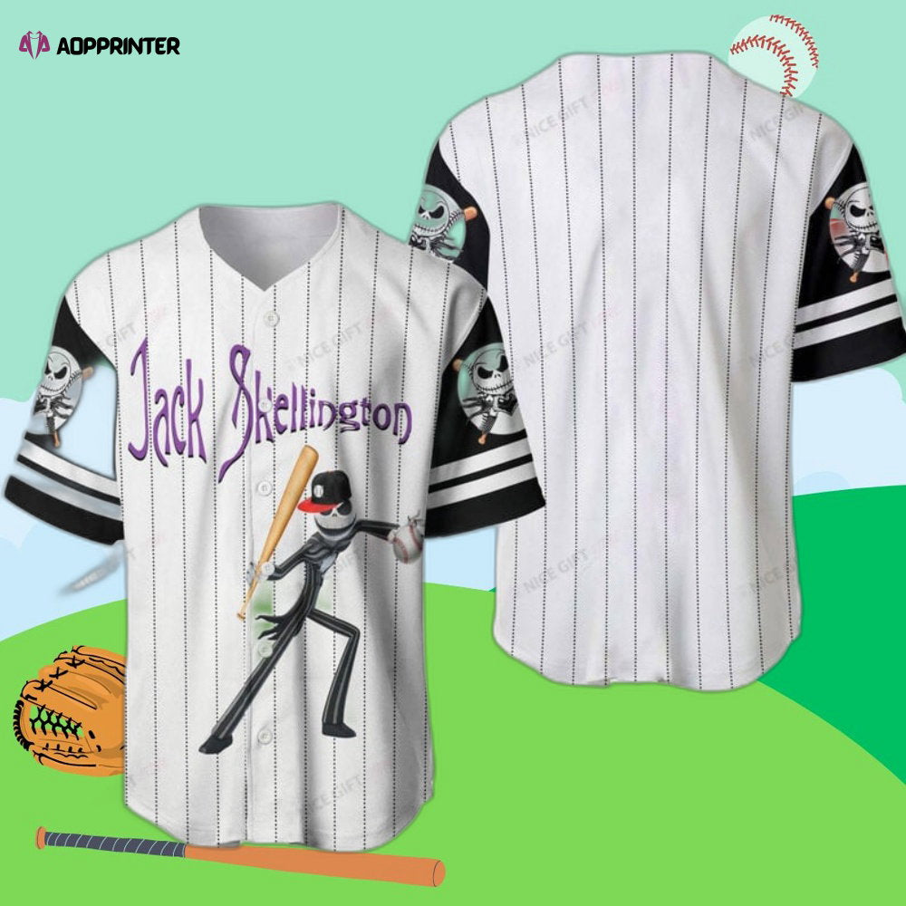 Jack Skellington Nightmare Before Christmas Baseball Jersey – Bbj B0r4