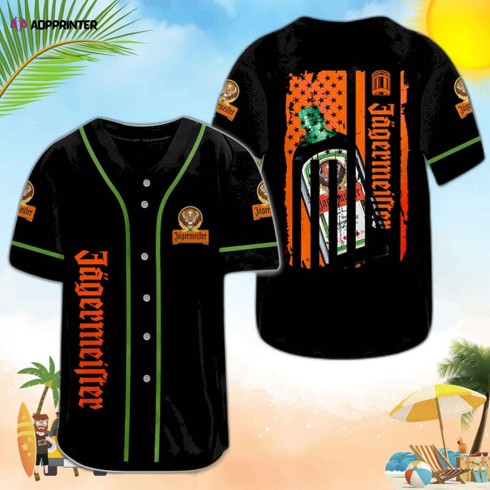 Jagermeister American Flag Baseball Jersey - Aopprinter T-Shirts, Hoodie, Sweatshirt | WearSparks.com (Image 1)