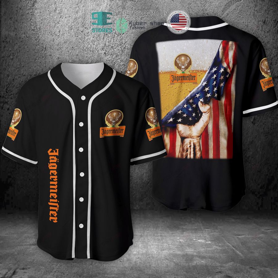 BEST Jagermeister Beer United States Flag Baseball Jersey