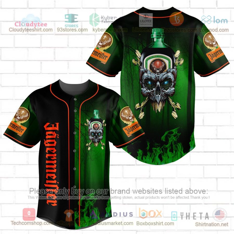 HOT Jagermeister skull head Baseball Jersey Shirt