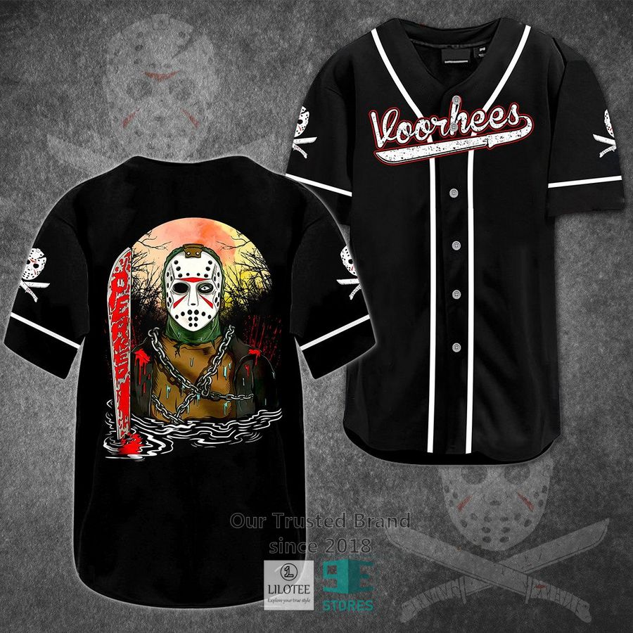 Jason Voorhees Black Horror Movie Baseball Jersey