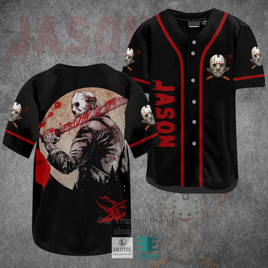 Jason Voorhees Blood Horror Movie Baseball Jersey