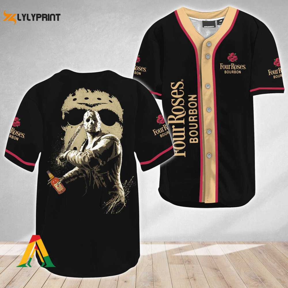 Jason Voorhees Friday The 13th Four Roses Bourbon Baseball Jersey - Gift for Men Women - lylyprint.com T-Shirts, Hoodie,...