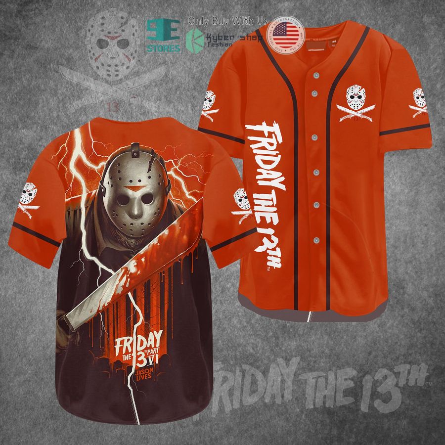 BEST Jason Voorhees Friday the 13th red Baseball Jersey