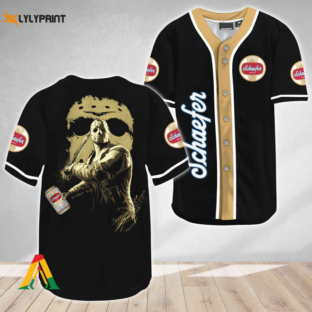 Jason Voorhees Friday The 13th Schaefer Beer Baseball Jersey - Gift for Men Women - lylyprint.com T-Shirts, Hoodie,...