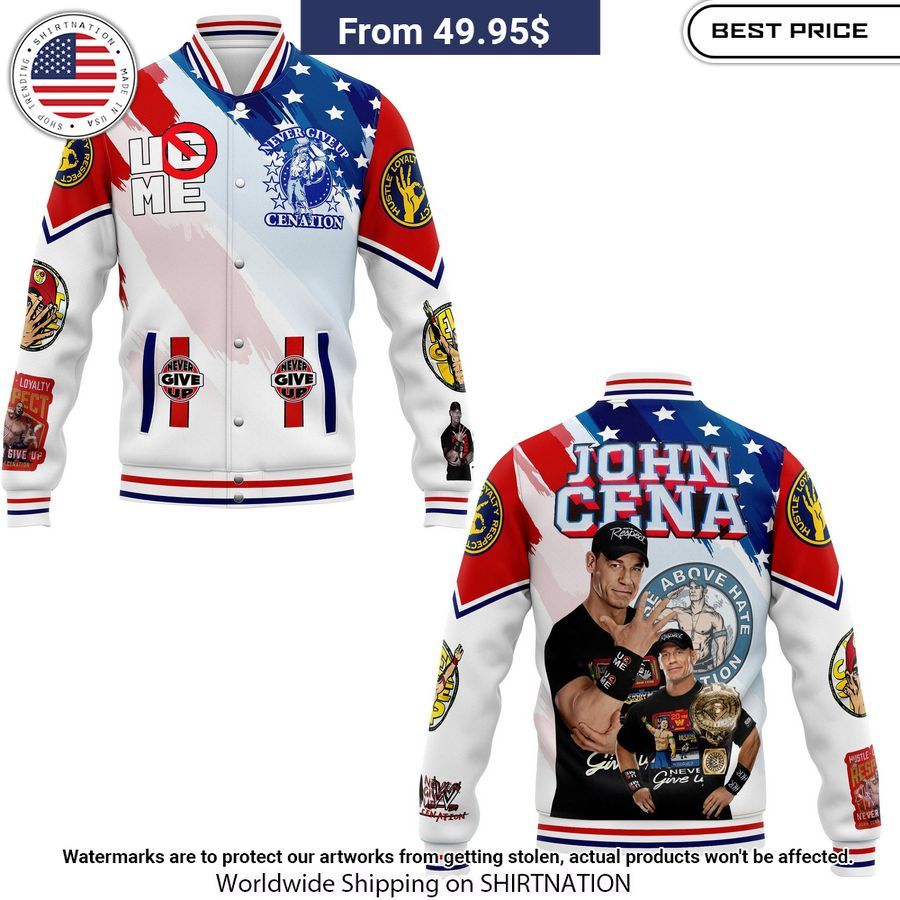 John Cena US Flag Baseball Jacket