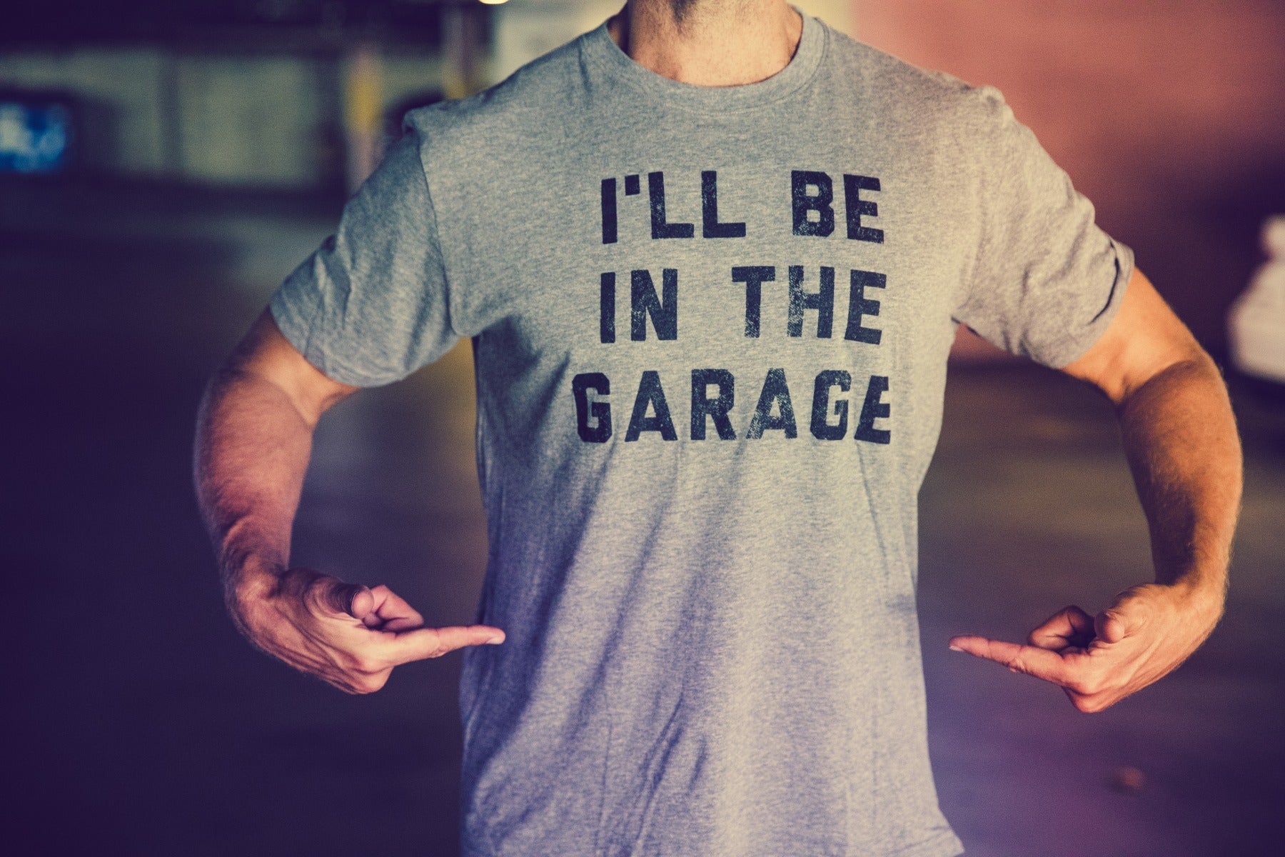 I'll Be In The Garage Men's T Shirt Hoodie, Sweatshirt | WearSparks.com (Image 3)