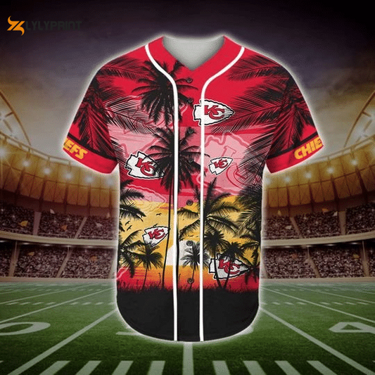 Kansas City Chiefs Tropical Baseball Jersey Gifts for Fans - lylyprint.com T-Shirts, Hoodie, Sweatshirt (Image 1)