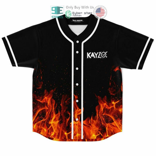 BEST Kayzo Burn It Down 24 Fire black Baseball Jersey