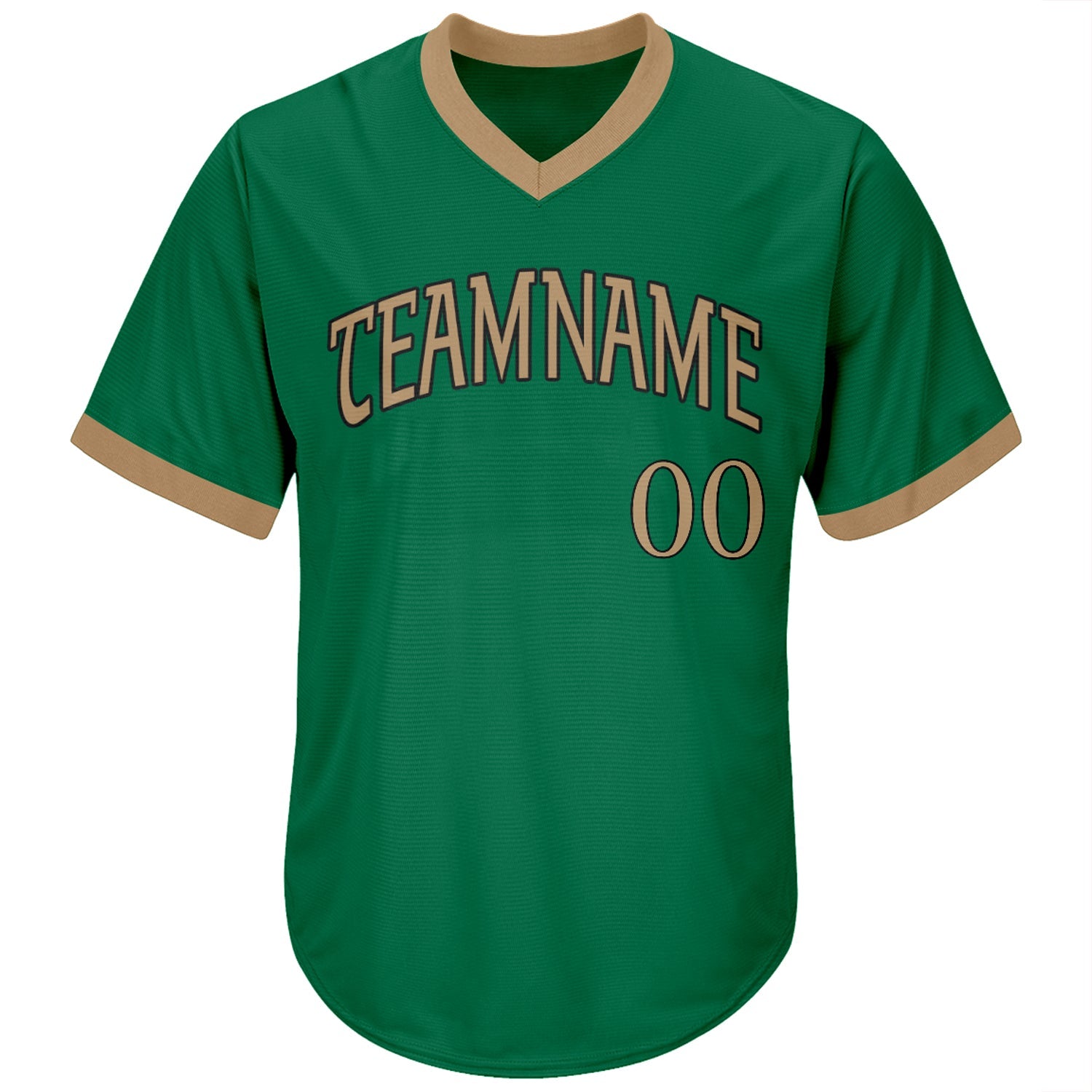 Custom Kelly Green Old Gold-Black Authentic Throwback Rib-Knit Baseball Jersey Shirt Hoodie, Sweatshirt (Image 2)