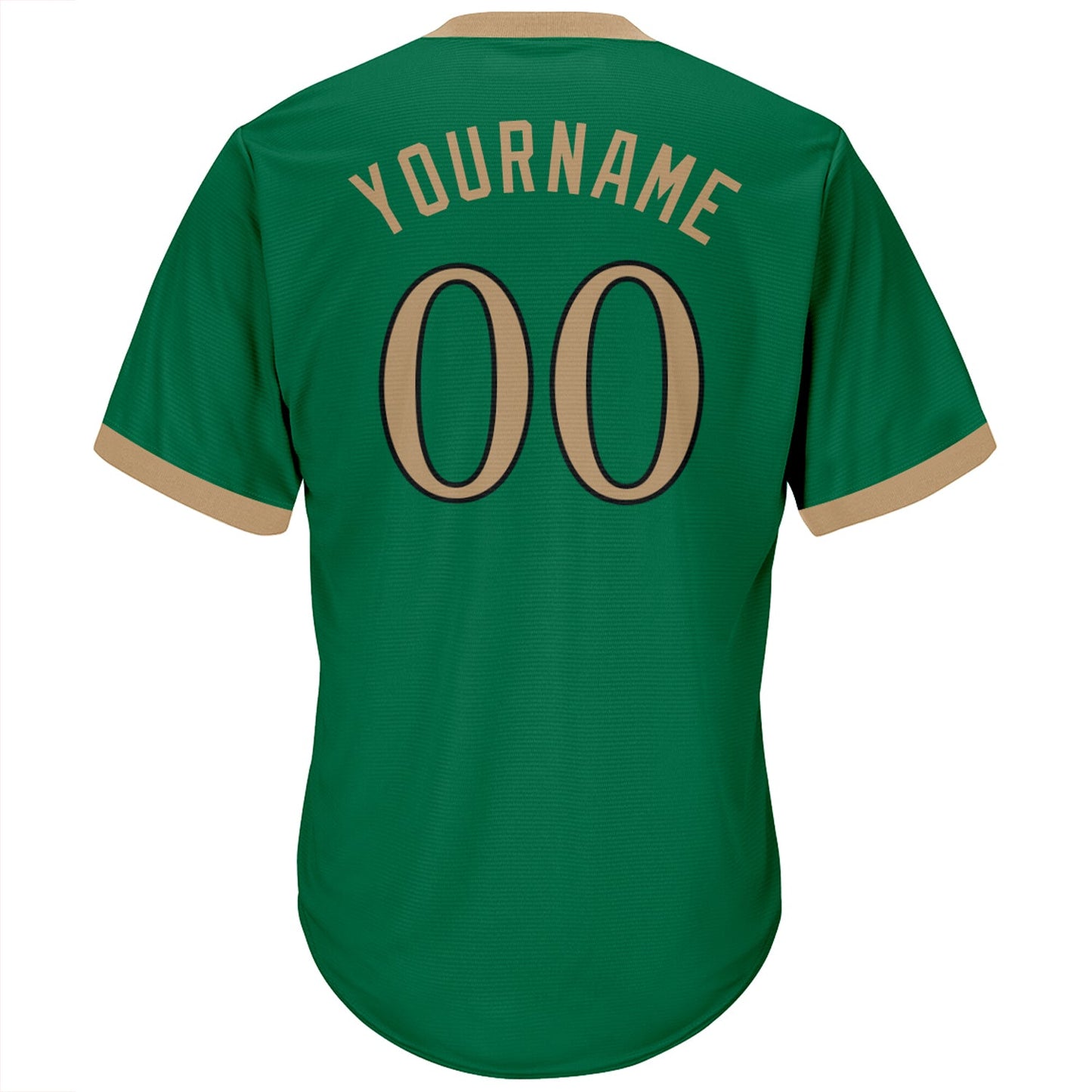 Custom Kelly Green Old Gold-Black Authentic Throwback Rib-Knit Baseball Jersey Shirt Hoodie, Sweatshirt (Image 3)