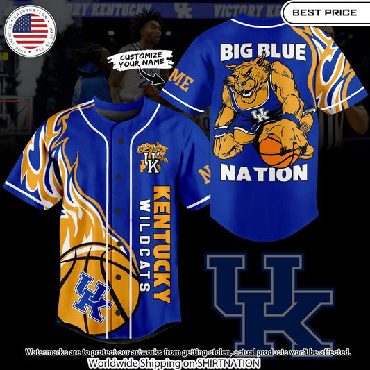Kentucky Wildcats Big Blue Nation Custom Baseball Jersey