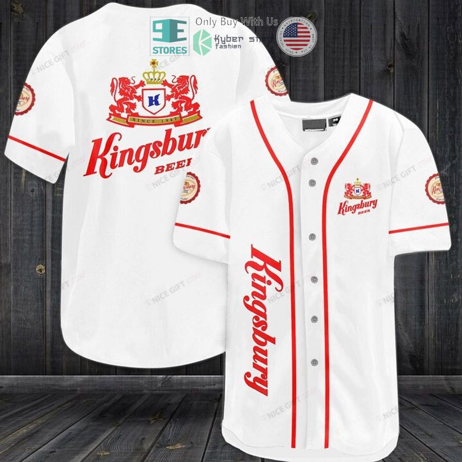 BEST Kingsbury Beer logo white Baseball Jersey