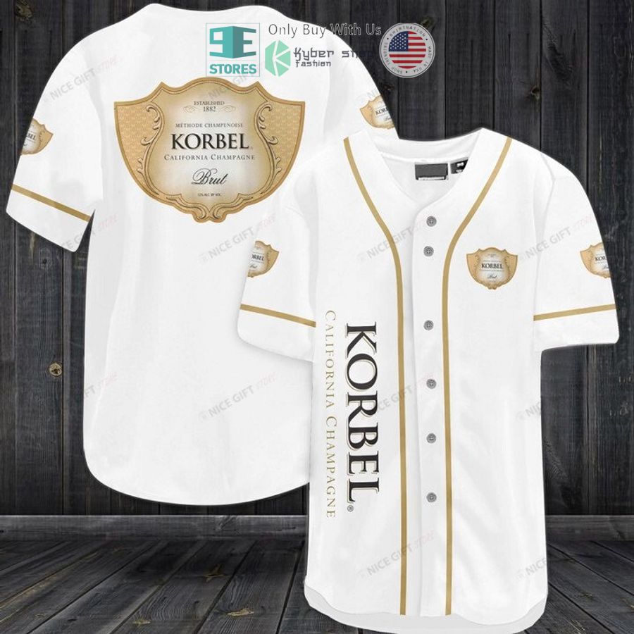 BEST Korbel Champagne Cellars logo white Baseball Jersey