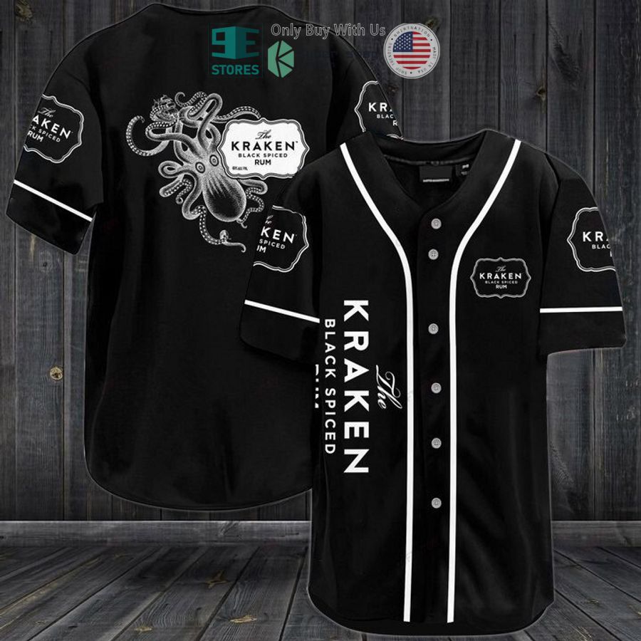 BEST Kraken Black Spiced Rum logo black Baseball Jersey