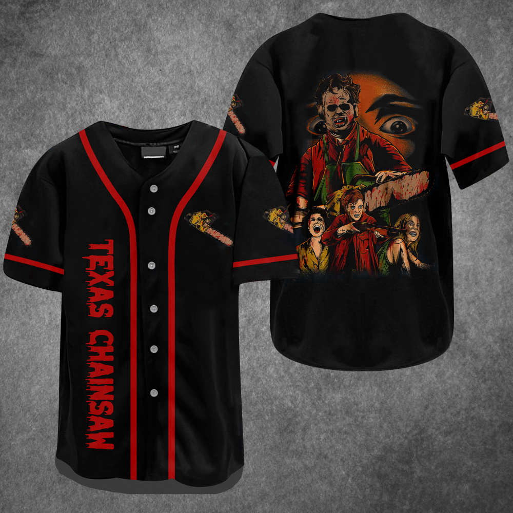 Leatherface Texas Chainsaw Baseball Jersey: Premium Leather Design for Ultimate Fans - Aopprinter T-Shirts,... (Image 2)