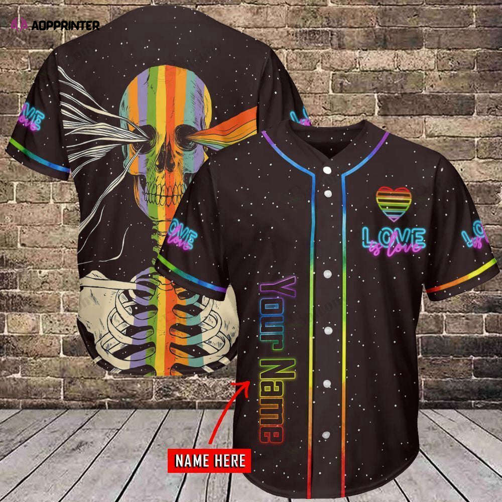 LGBT Personalized Baseball Tee Skull Jersey 269 - Custom Name for Baseball Enthusiasts (Image 1)