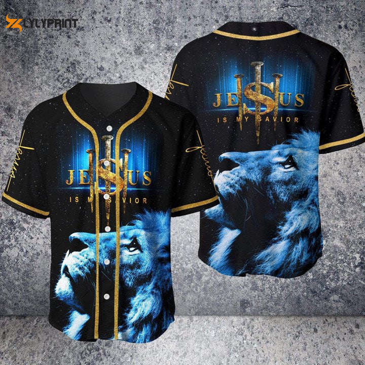 Lion Jesus Is My Savior All Over Print 3D Unisex Baseball Jersey - lylyprint.com T-Shirts, Hoodie, Sweatshirt