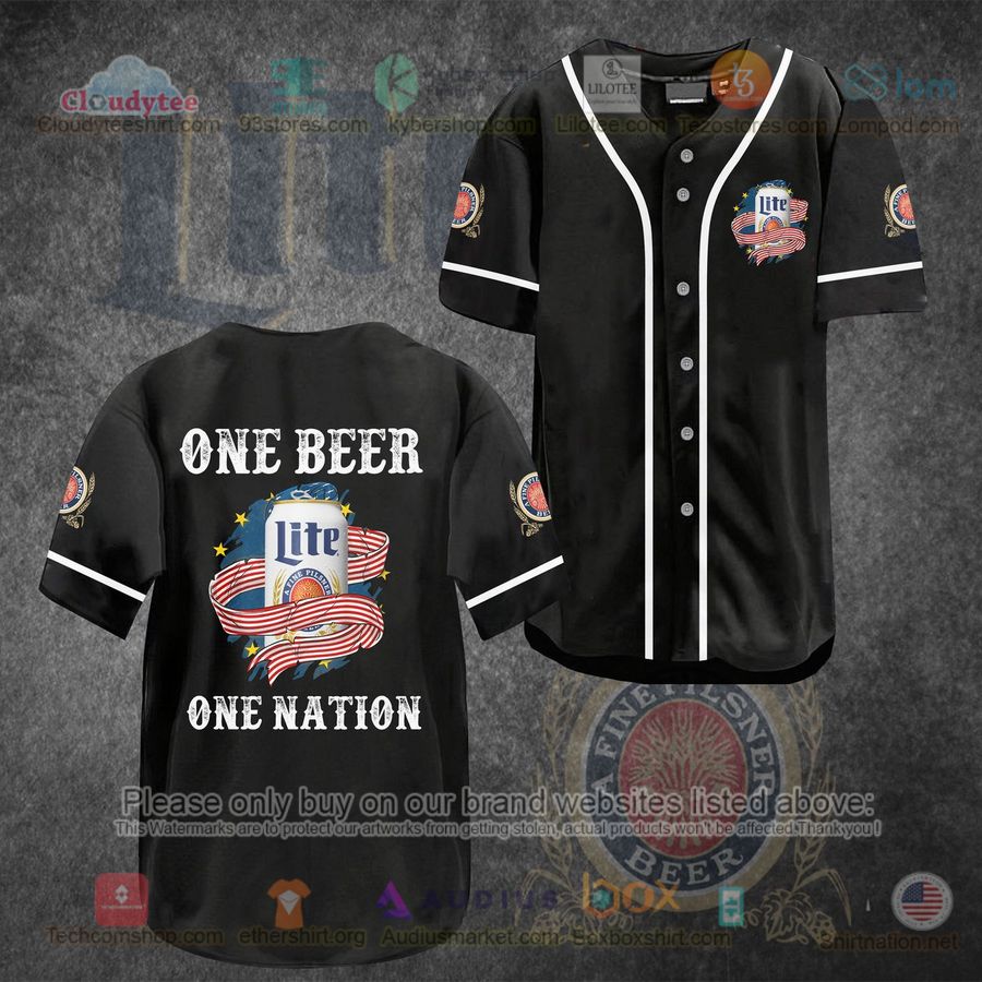 HOT Lite Beer One Beer One Nation Baseball Jersey Shirt