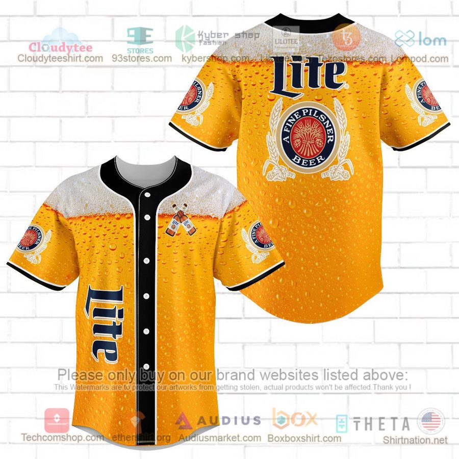HOT Lite Beer orange black Baseball Jersey Shirt