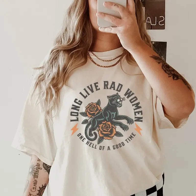 Long /live Rad Women Shirt, Comfort Colors, Checkered Bows Shirt, Women's Band Graphic Tee, Casual Comfy Graphic Hoodie,...