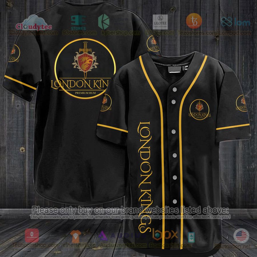 HOT London KIngs Black Baseball Jersey Shirt