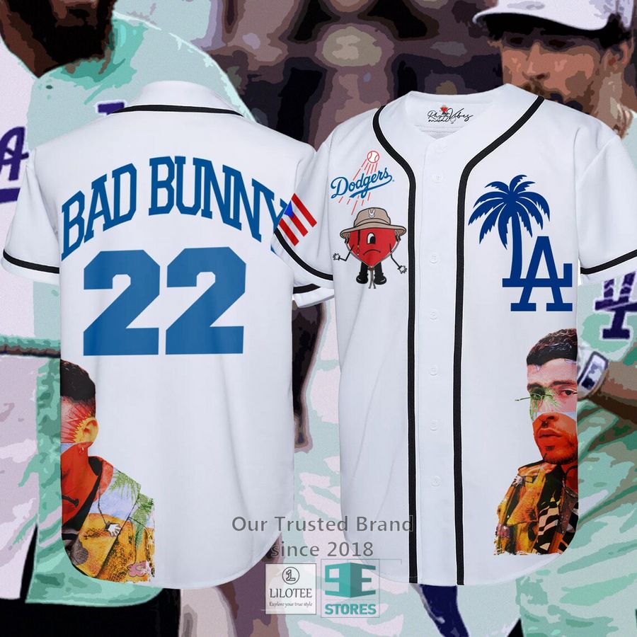 Los Angeles Dodgers Bad Bunny 22 Baseball Jersey