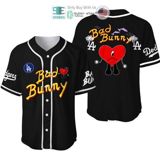 BEST Los Angeles Dodgers Bad Bunny black Baseball Jersey