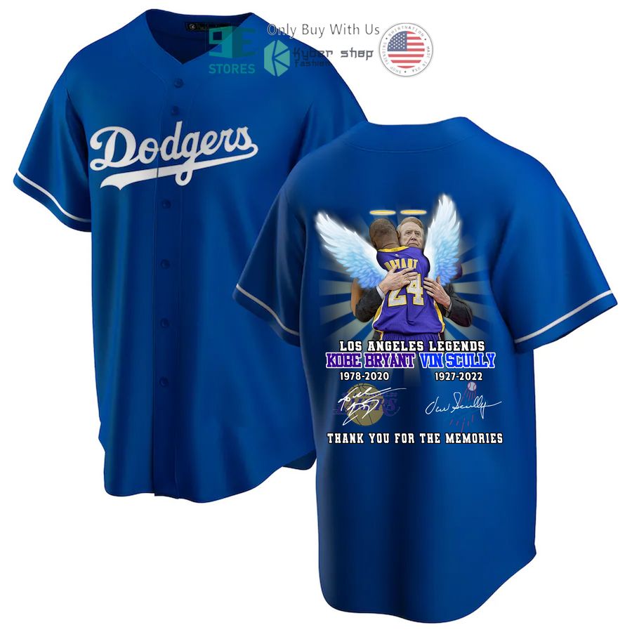 BEST Los Angeles Dodgers Kobe Bryant Vin Scully Baseball Jersey
